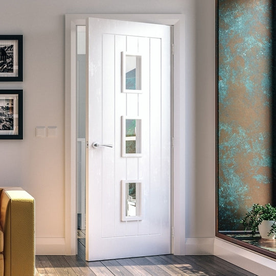 Ely White Clear Glazed Door