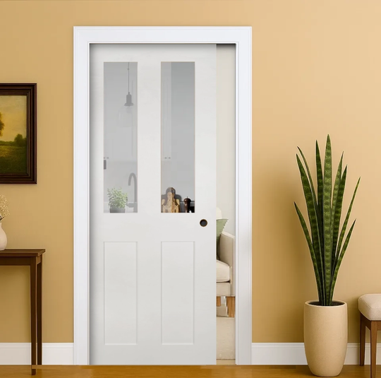 Eton White Clear Glazed Pocket Door Set