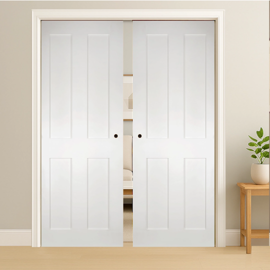 Eton White Double Pocket Door Set
