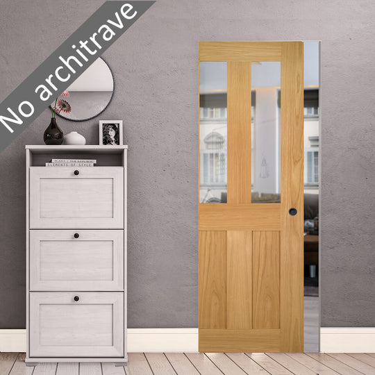 Eton Oak Clear Glazed Flush Pocket Door Set