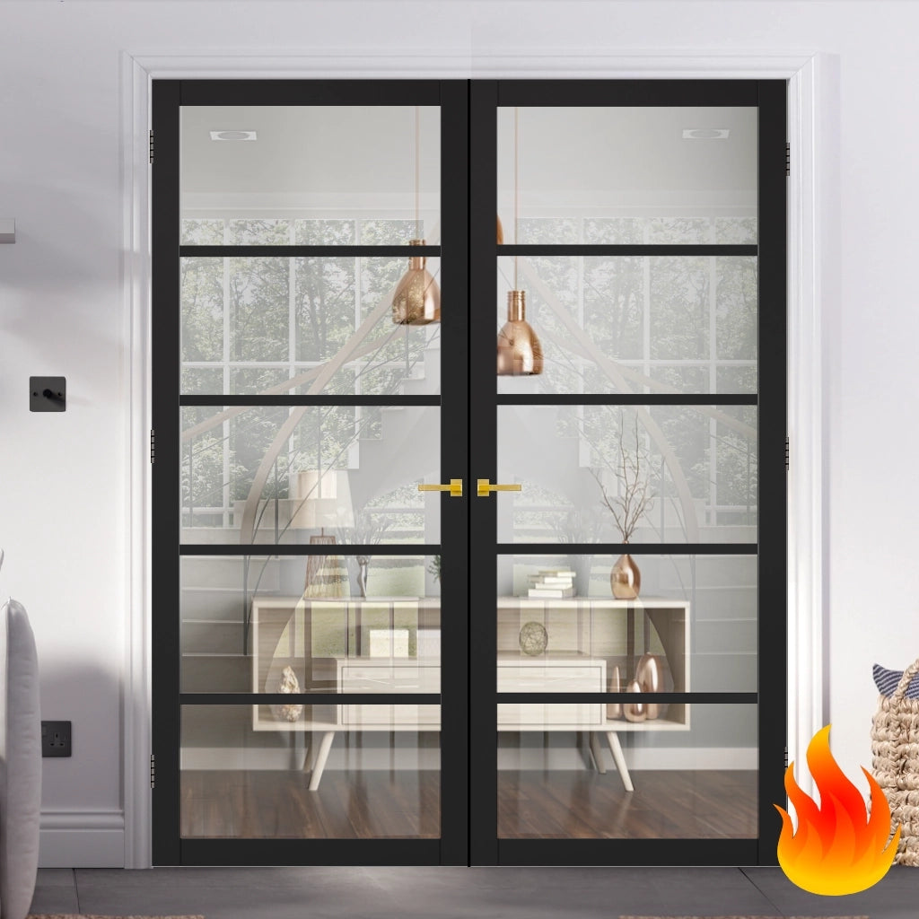 Industrial Style Extra Slim 5L Fire Door Pair – Emerald Doors