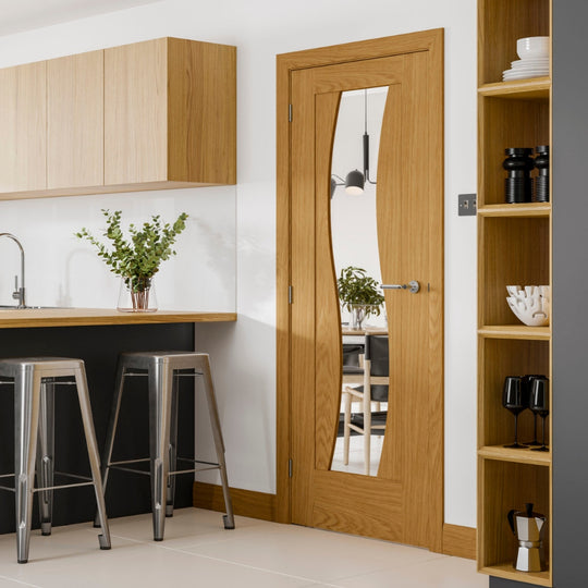 Florence Oak Internal Door with Clear Glass