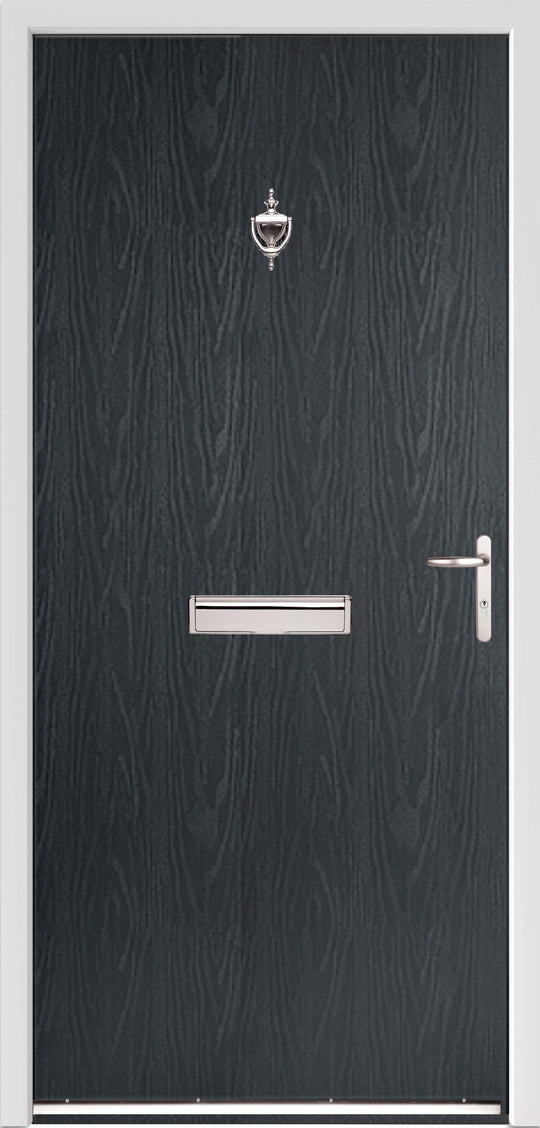 Anthracite Modern Flush External Fire Door Set
