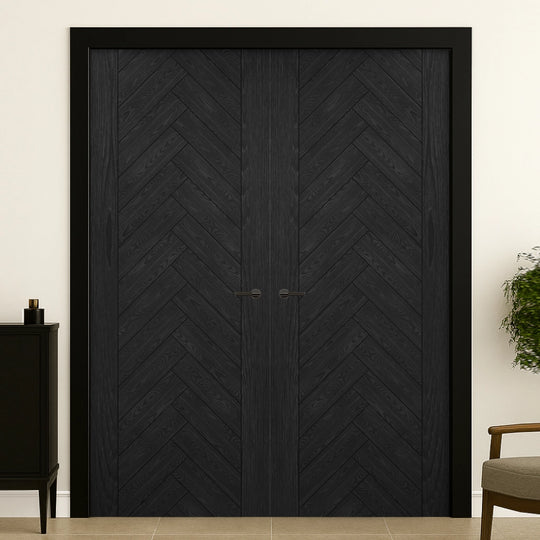 Fontaine Brushed Black Oak Door Pair
