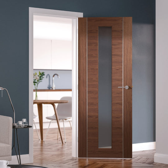 Forli Walnut Door With Clear Glass