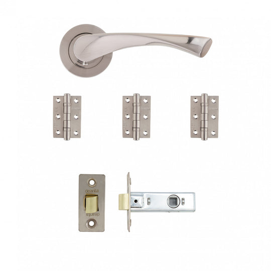 Fortuna Door Handle Pack Satin Nickel