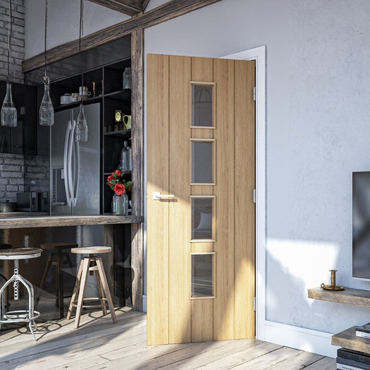 Galway Oak Glazed Fire Door
