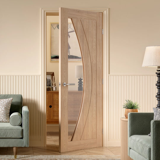 Girona Unfinished Oak Clear Gazed Door