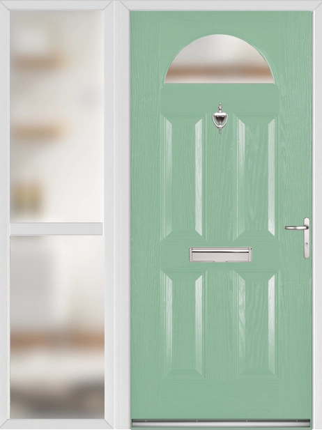 Gloucester Folly Green External Glazed Fire Door Set With Sidelight