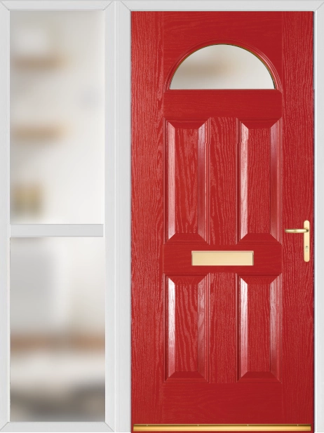 Gloucester Red External Glazed Fire Door Set with Sidelights