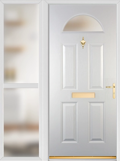 Gloucester White External Glazed Fire Door Set with Sidelight