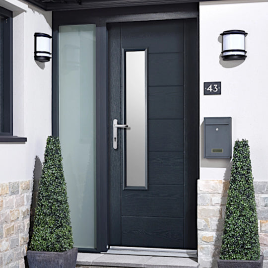 GRP Glazed Newbury Grey Composite External Door