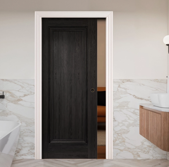 Haddon Black Laminate Pocket Door Set