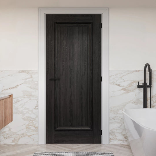 Haddon Black Laminate Fire Door