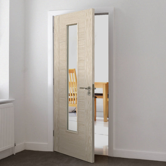 Ivory Clear Glazed Internal Door