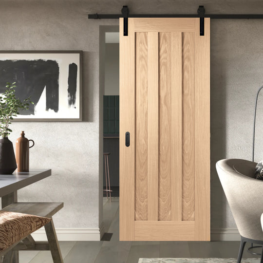 Idaho Oak Face Mounted Sliding Door Set