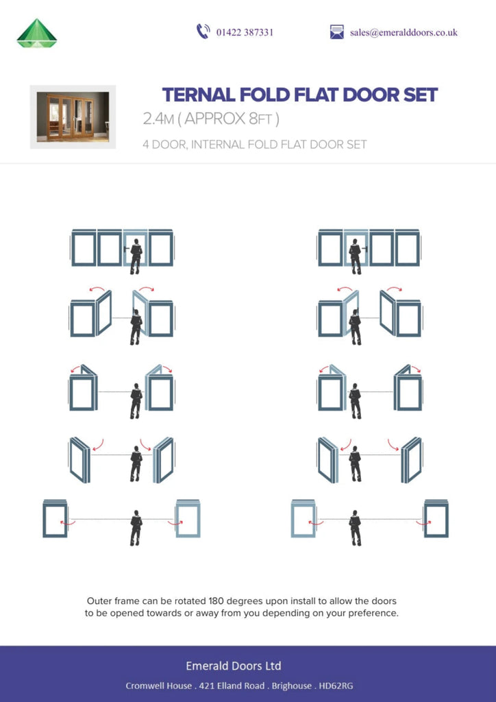 White Pattern 10 Fold Flat Internal Door Set 2400mm – Emerald Doors