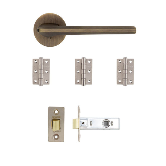 Ithaca Door Handle Pack Antique Brass