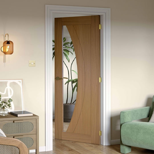 Sicily Oak Clear Glazed Internal Door