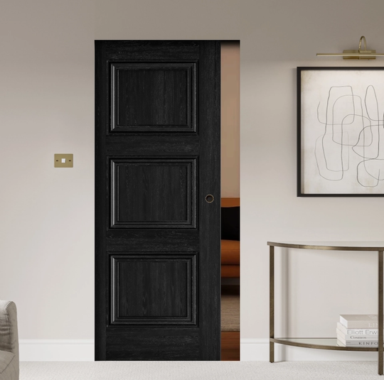 Kedleston Black Flush Pocket Door Set