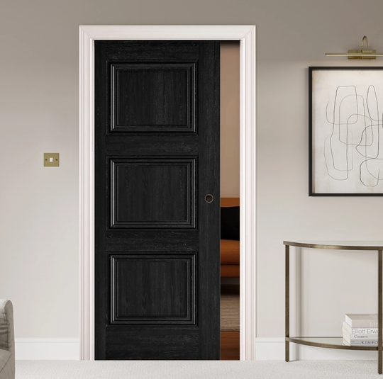 Kedleston Black Laminate Pocket Door Set