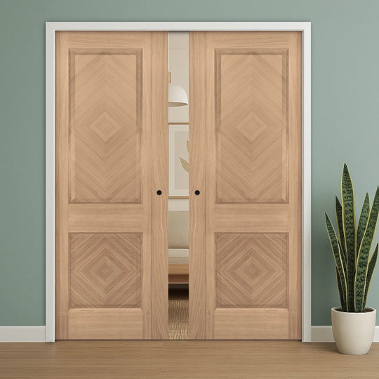 Kensington Oak Fully Finished Double Pocket Door Set