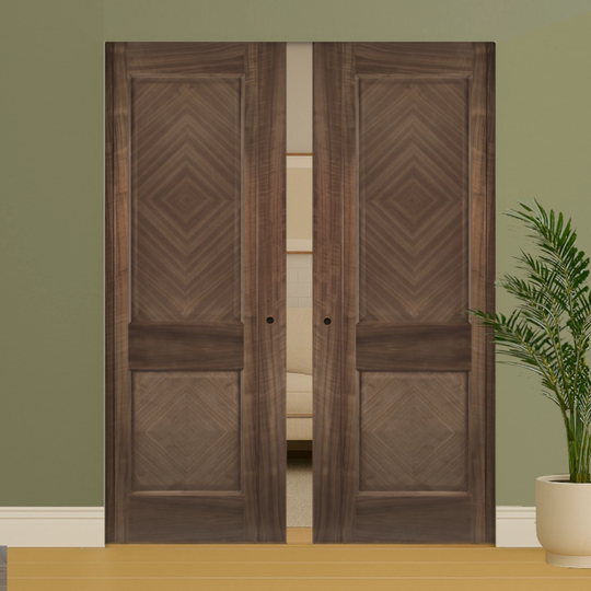 Kensington Walnut Double Flush Pocket Door Set