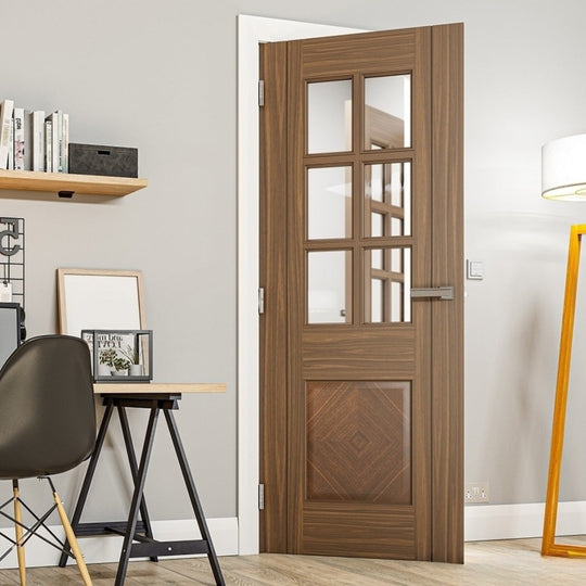 Kensington Walnut Door With Clear Glass