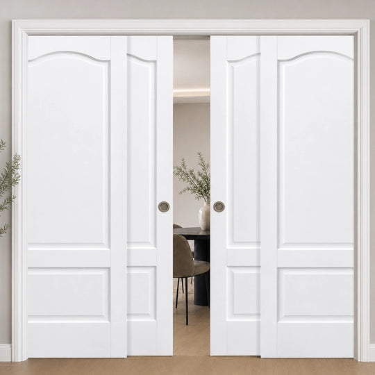 Kent White 2P 4 Door Telescopic Pocket Door System