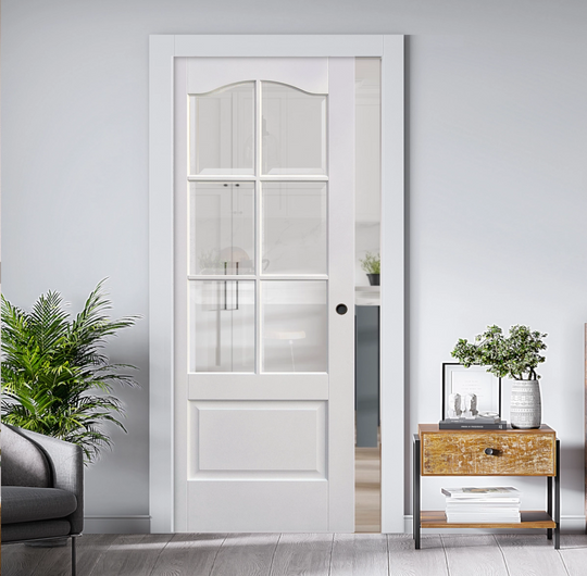 Solid White Kent 6L Pocket Door Set