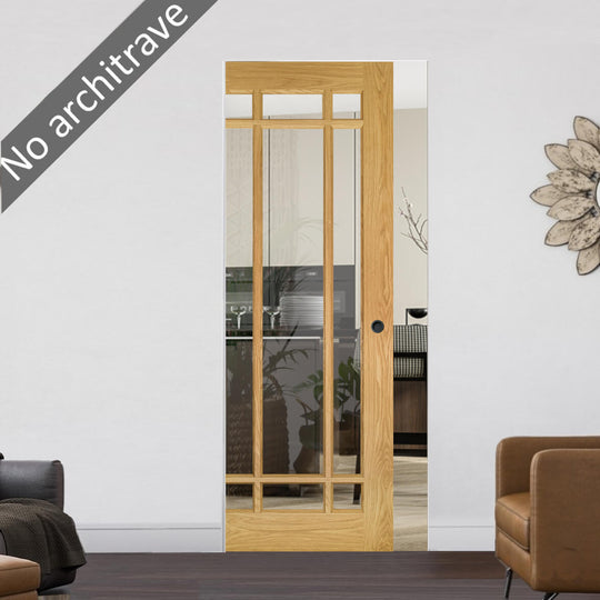 Kerry Oak Flush Pocket Door Set