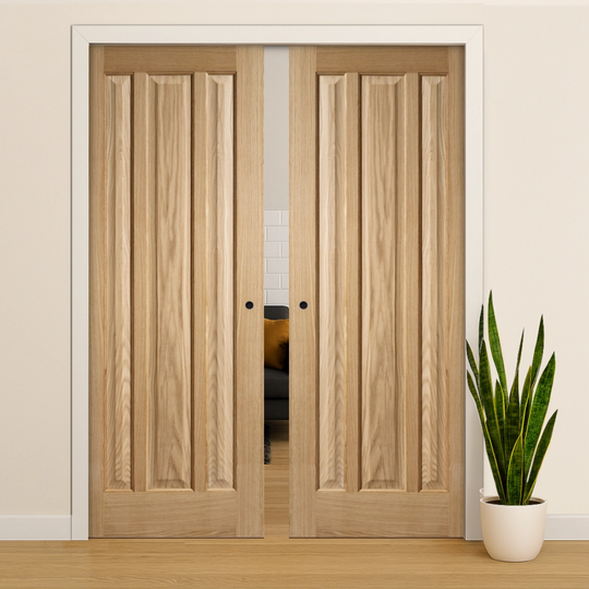 Kilburn Oak Double Pocket Door Set