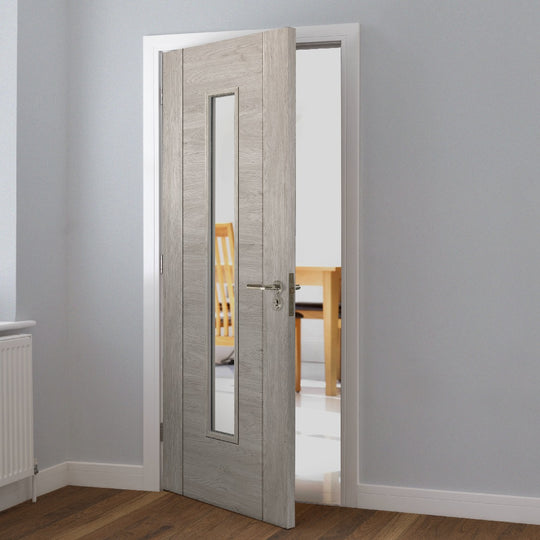Alabama Fumo Grey Laminate Glazed Door