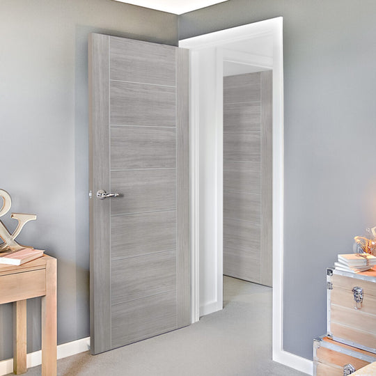 White Grey Laminate Palermo Fire Door
