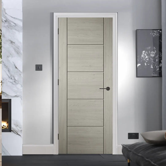 Ladder Light Grey Laminate Fire Door