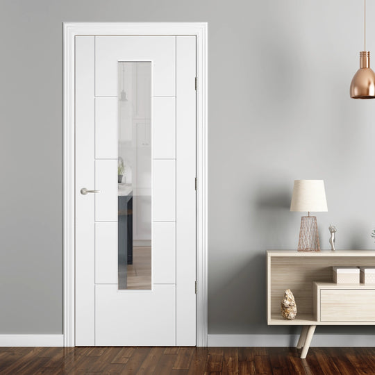 Ladder White Laminate Glazed Door