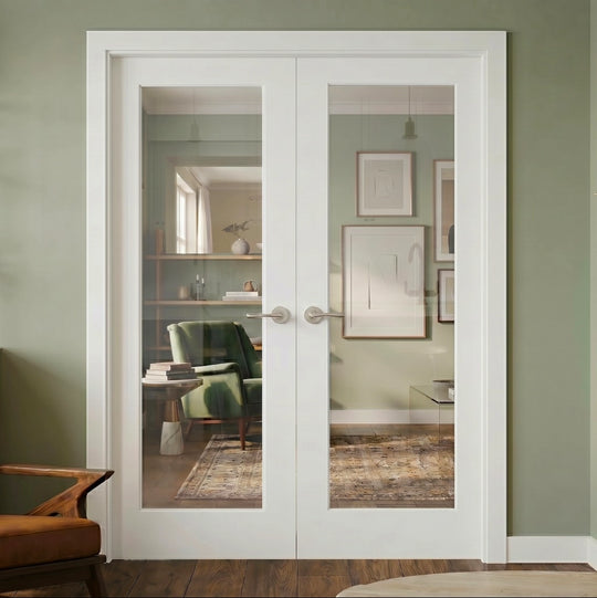 Laminate 1 Light White Internal Door Pair