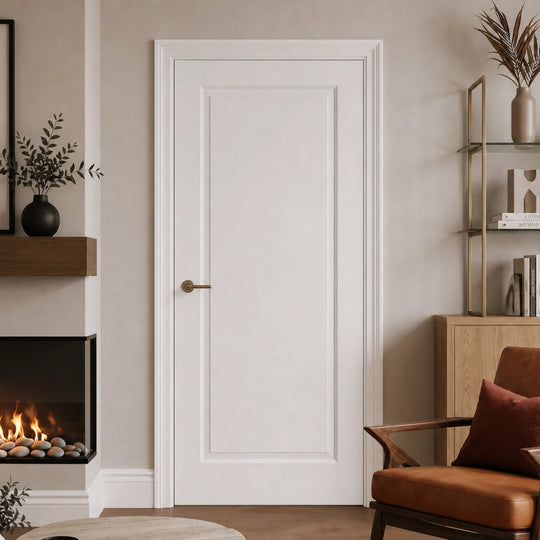 Laminate 1 Panel White Fire Door