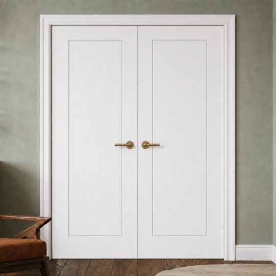 Laminate 1 Panel White Internal Door Pair