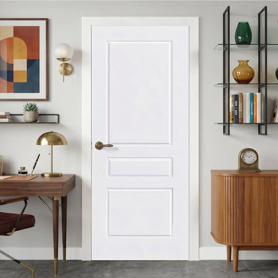 White Laminate 3 Panel Fire Door