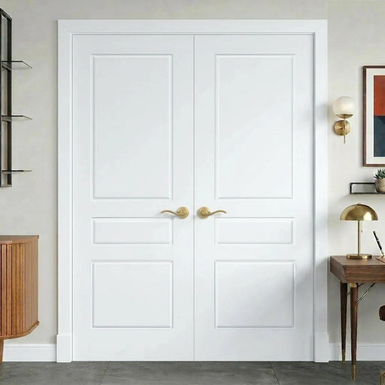 White Laminate 3 Panel Internal Door Pair