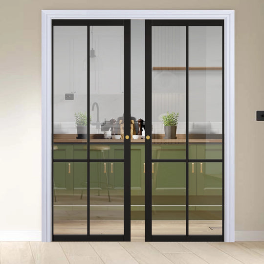 Liberty Black 4L Double Pocket Door System