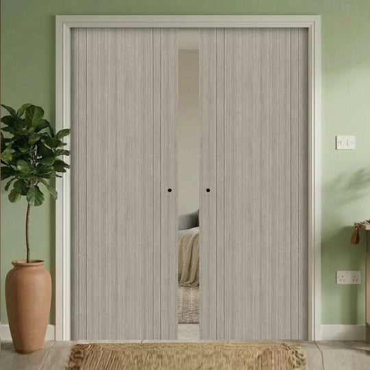 Capri Light Grey Laminate Double Pocket Door Set