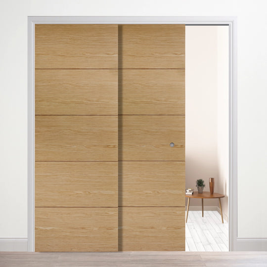 Lille Oak Telescopic Pocket Door System
