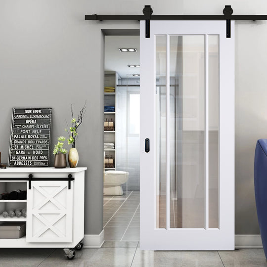 Lincoln 3L Clear Glazed Face Mounted Sliding Door Set