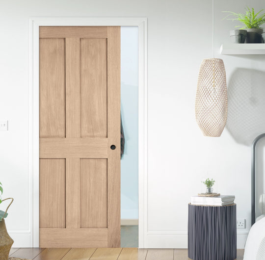 London Oak Pocket Door Set