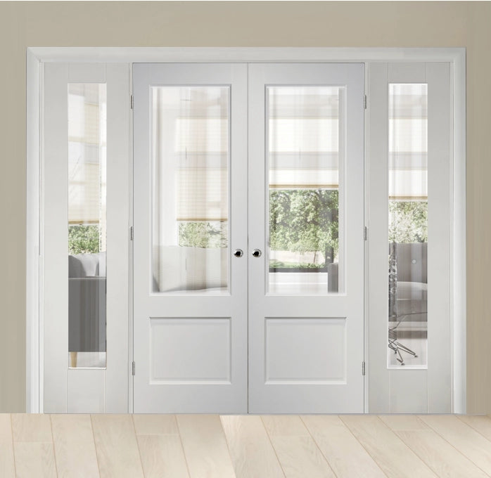 Madison Clear Glazed French Doors with Demi Panels – Emerald Doors