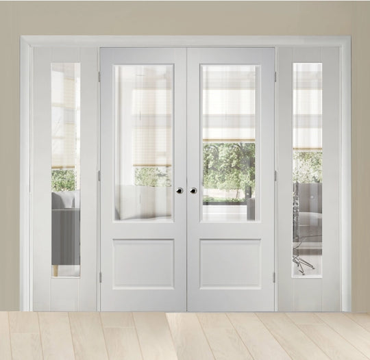 Madison Clear Glazed French Doors with Demi Panels
