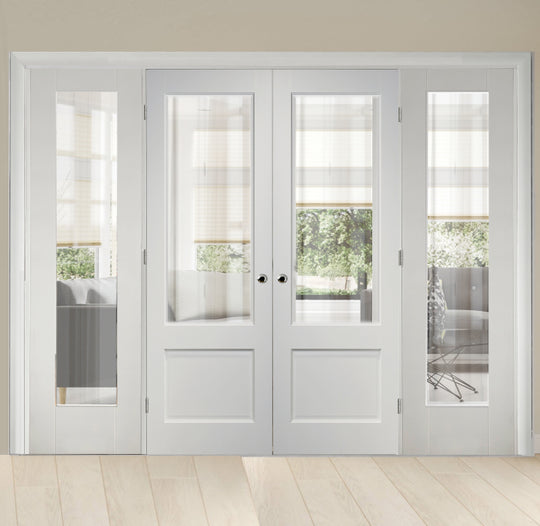 Madison Clear Glazed French Doors with Side Panels