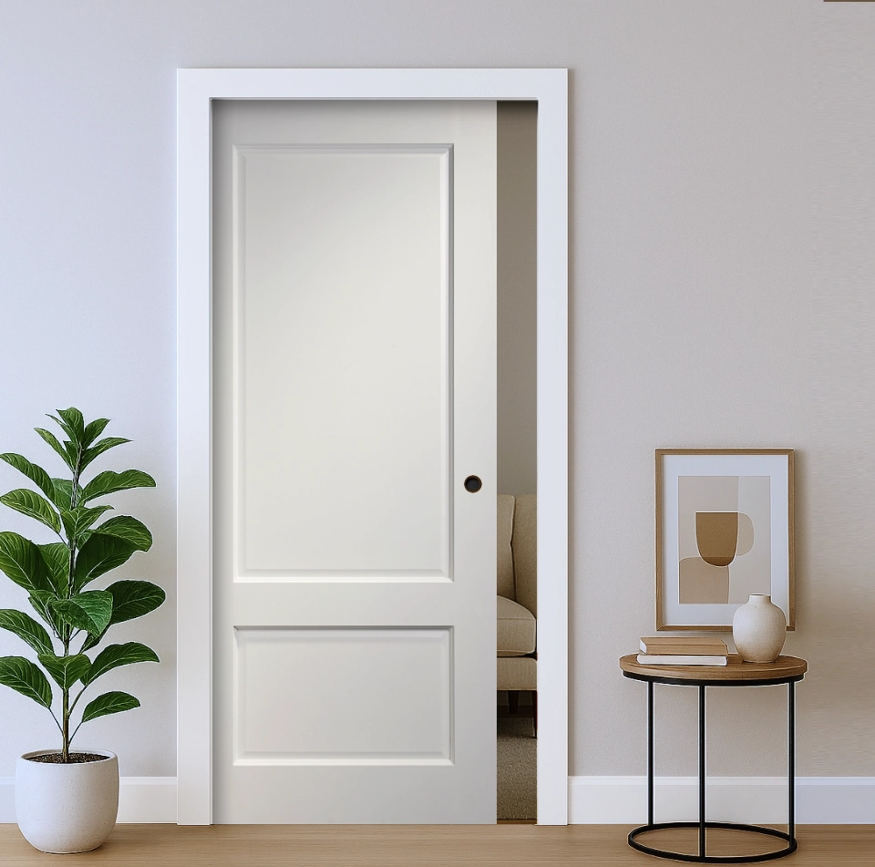 Madison White Pocket Door Set – Emerald Doors